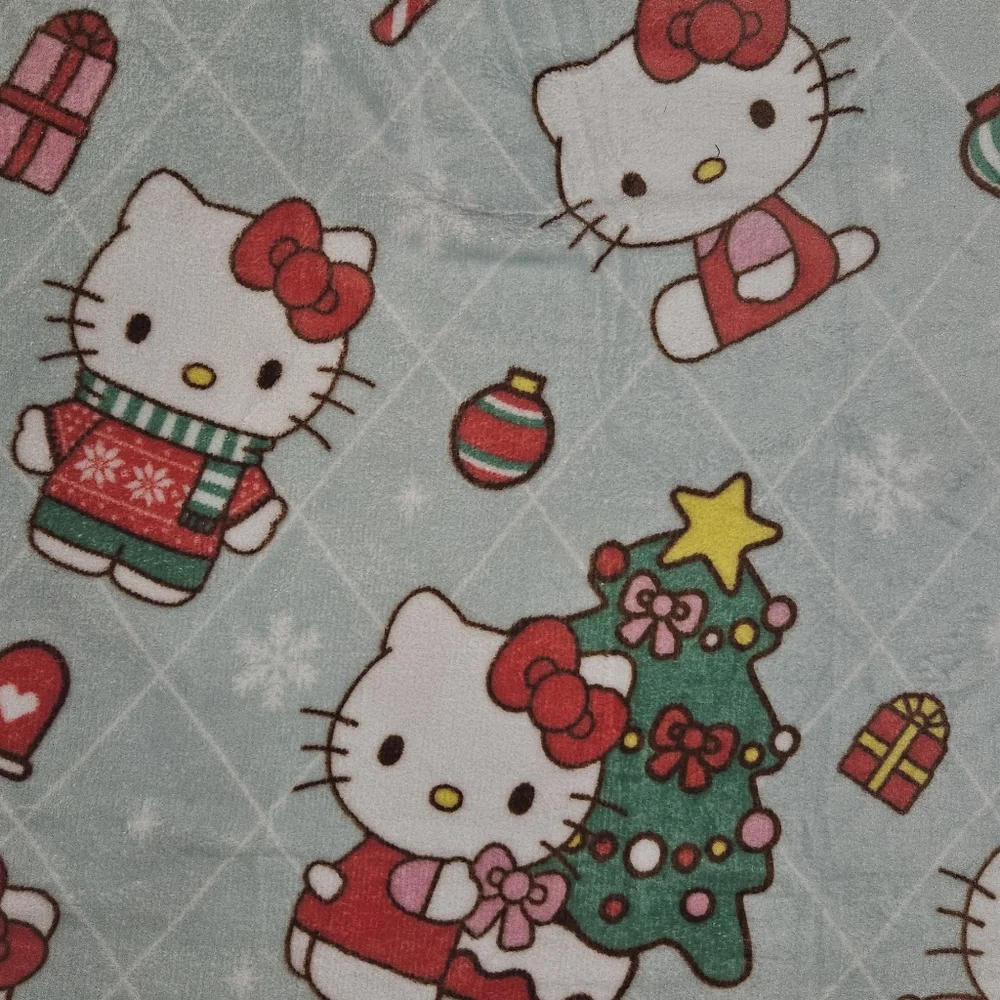 Hello Kitty Christmas Holiday Sanrio Throw Blanket 40X 50 Silk Touch